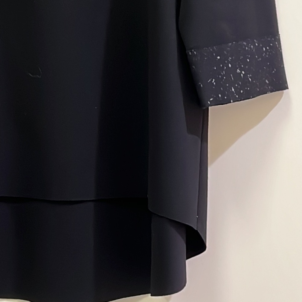 EUC She’s So Made in Italy Black Tunic Top with Knit Collar - Picture 4 of 11
